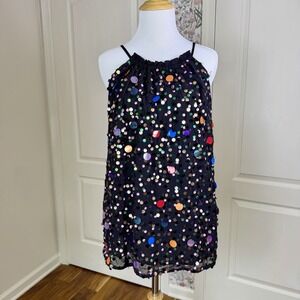 Anthropologie Moulinette Soeurs Paillette Sequin Party Blouse Top Small Colorful